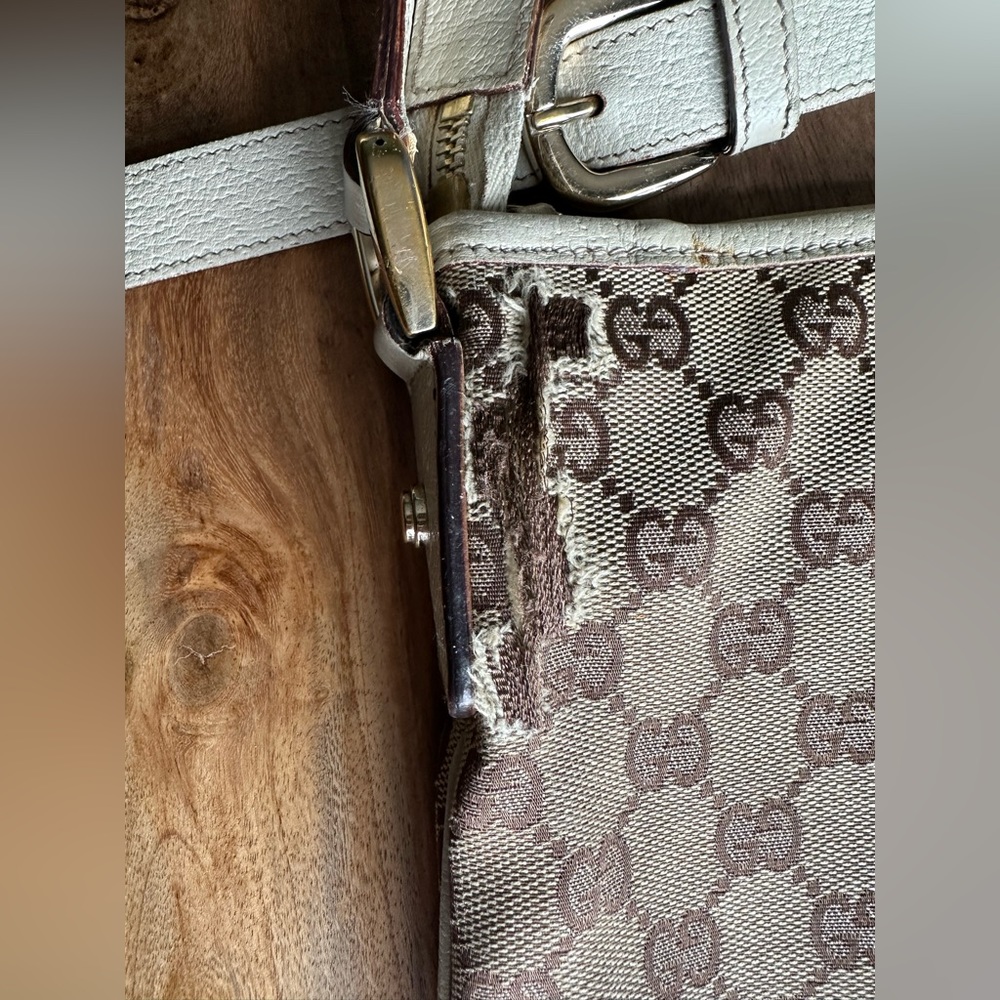 Authentic GUCCI Abbey Guccissima Canvas GG Shoulder Tote Bag - Picture 7 of 16